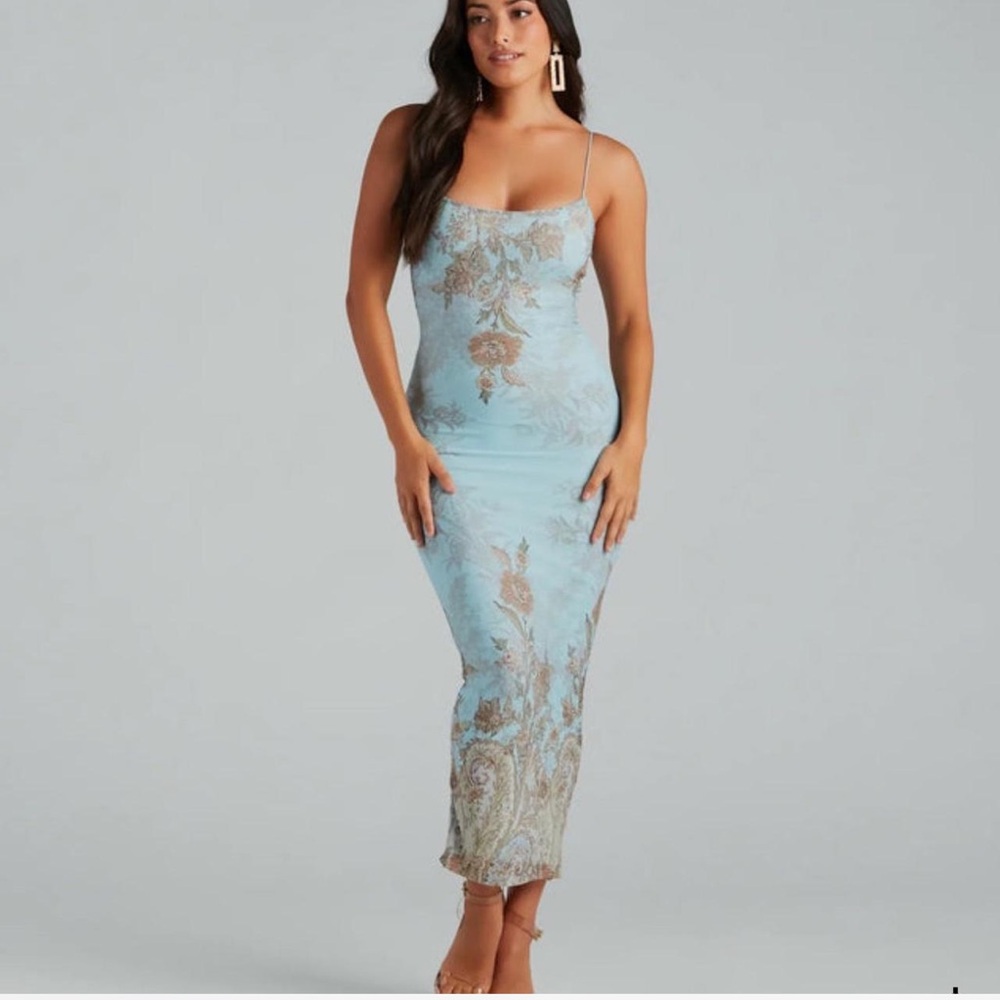 NWT Windsor Saint Tropez Blue Print Dress